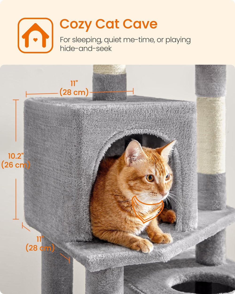 Feandrea cat tree anti-tip kit provides extra stability for safe family use.