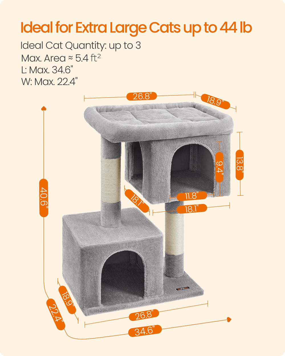 Feandrea cat tree easy assembly with universal screws.