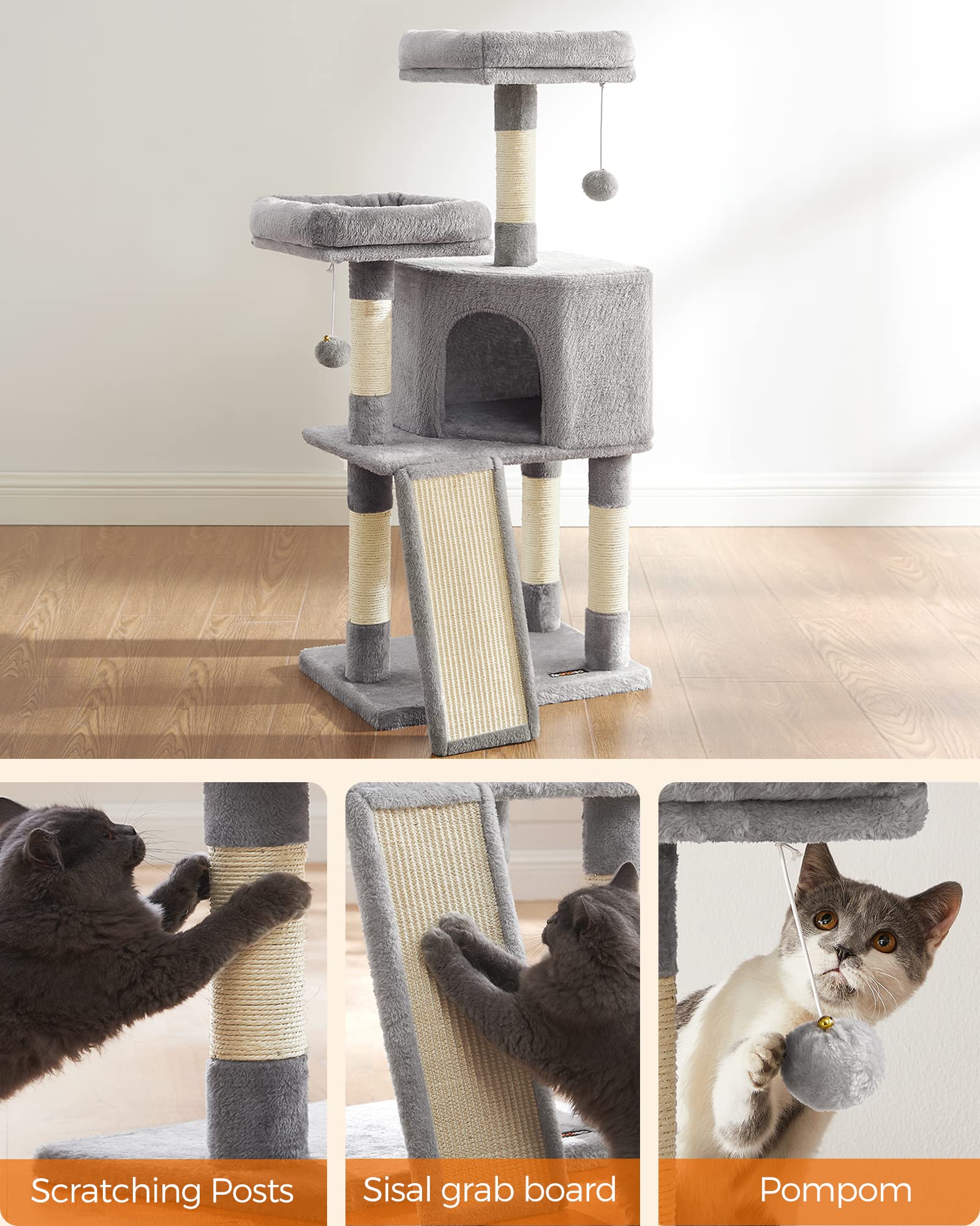 Feandrea Cat Tree assembly made simple with clear instructions.