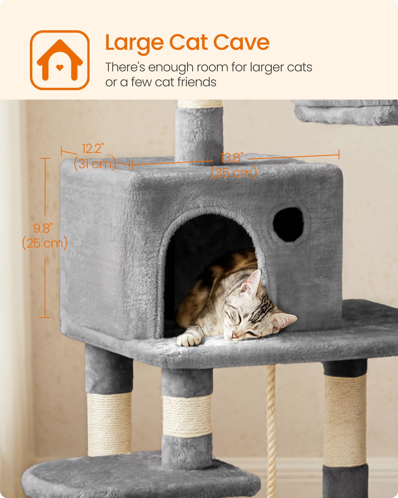 Feandrea cat cave offers a private hideaway for naps and retreat.