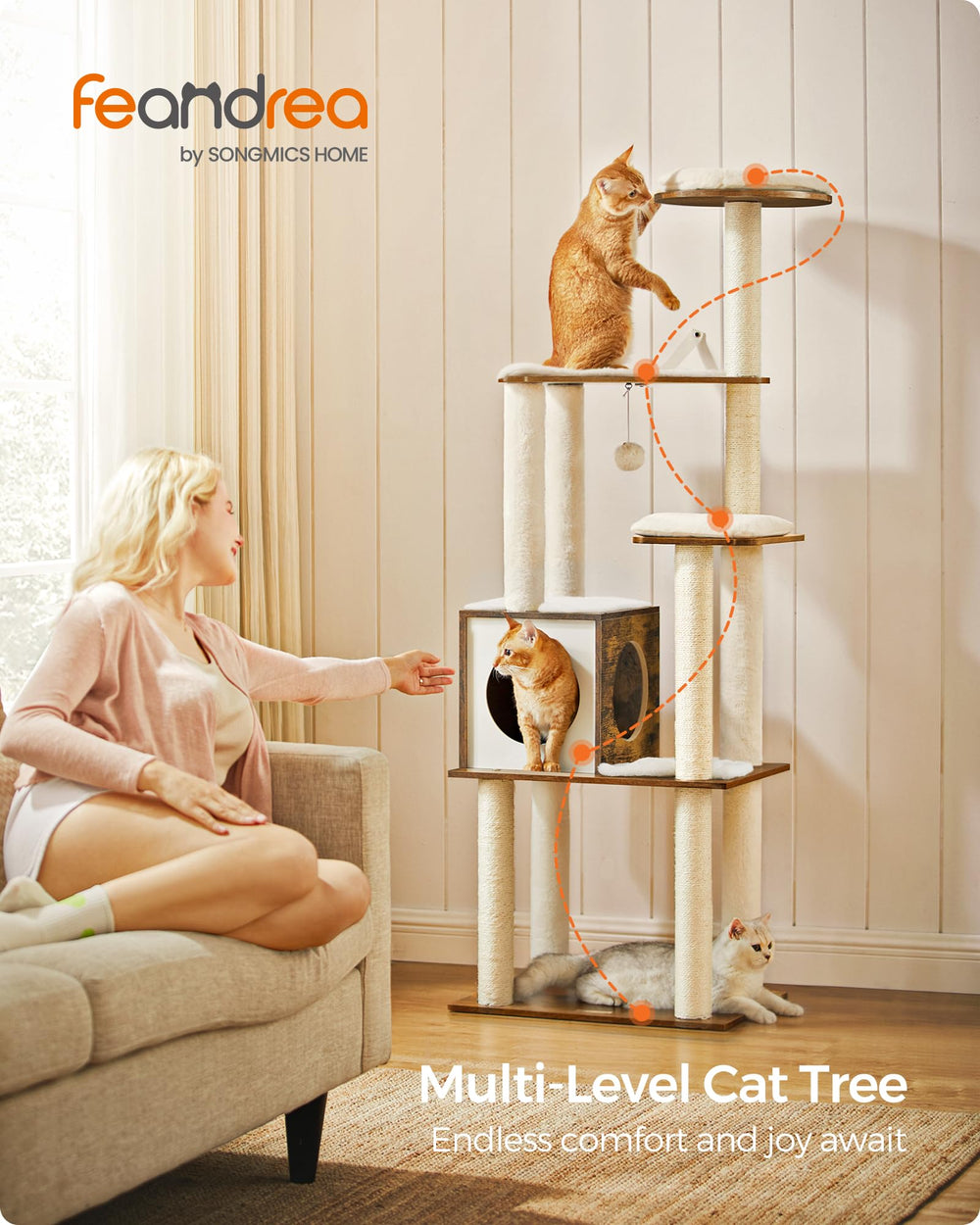 Feandrea cat tree cave offers cozy privacy and quiet naps.