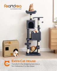Feandrea cat tree caves offer private napping spots for relaxed felines.