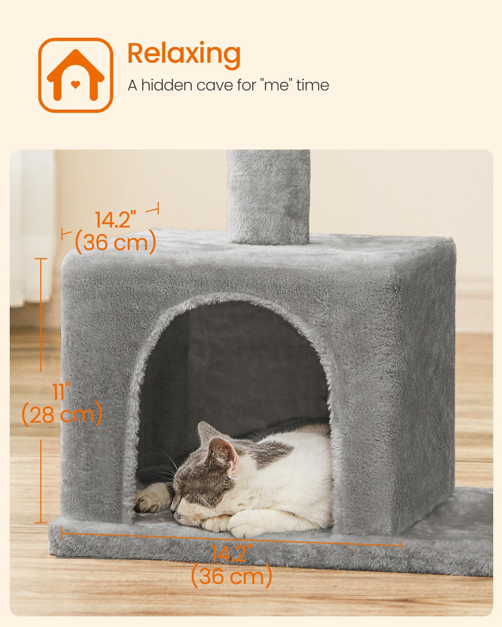 Feandrea cat tree easy cleaning to remove fur