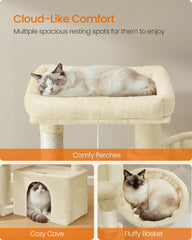 Feandrea cat tree cozy cave provides a private retreat for cats