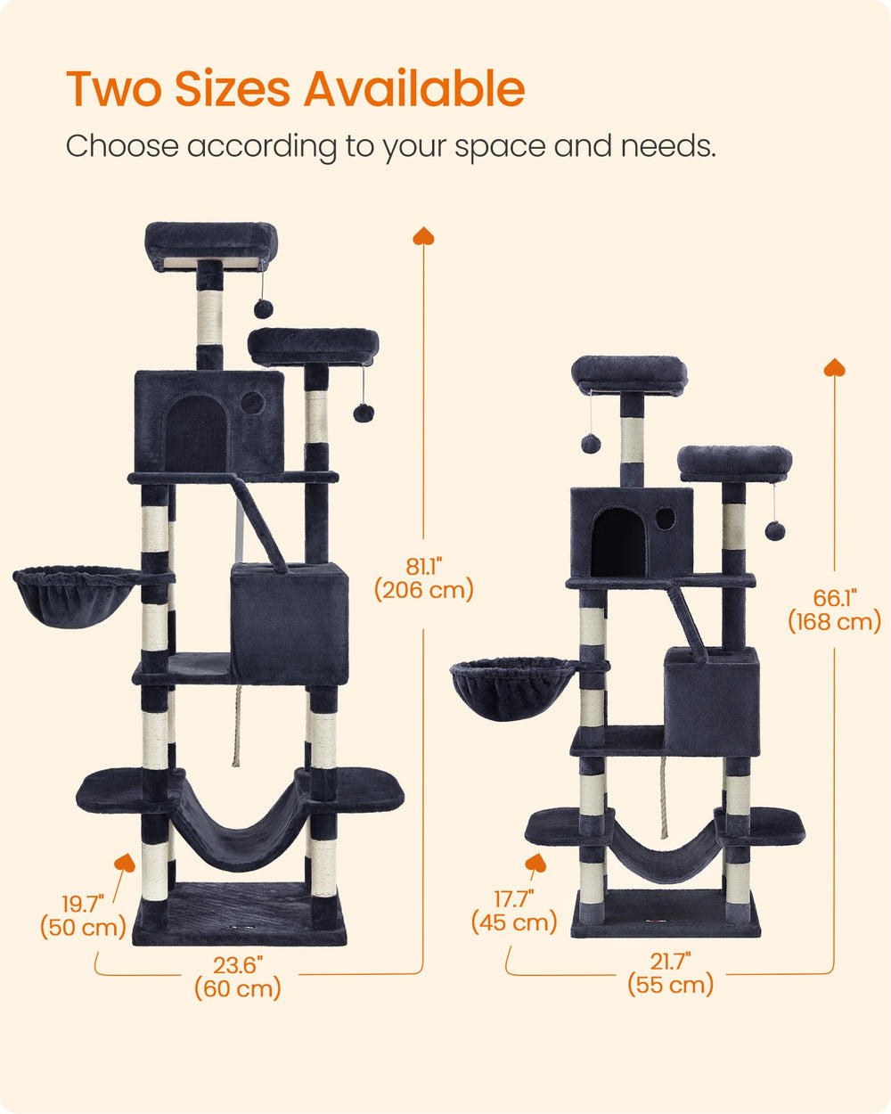 Feandrea cat tree easy-assembly design simplifies setup.