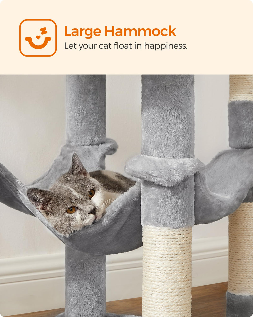 Feandrea cat tree easy-to-clean surface keeps fur and crumbs manageable