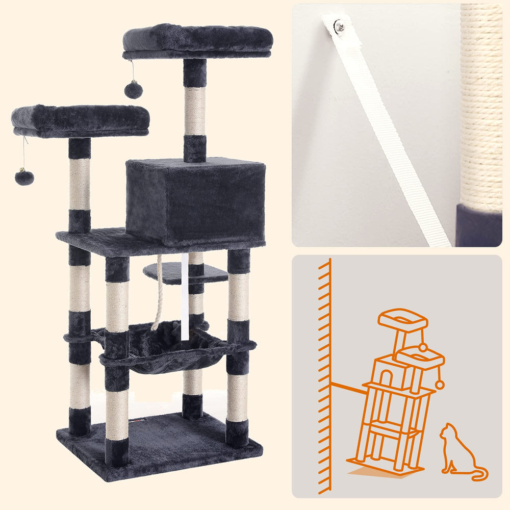 Feandrea Cat Tree easy to clean with vacuum or lint roller.