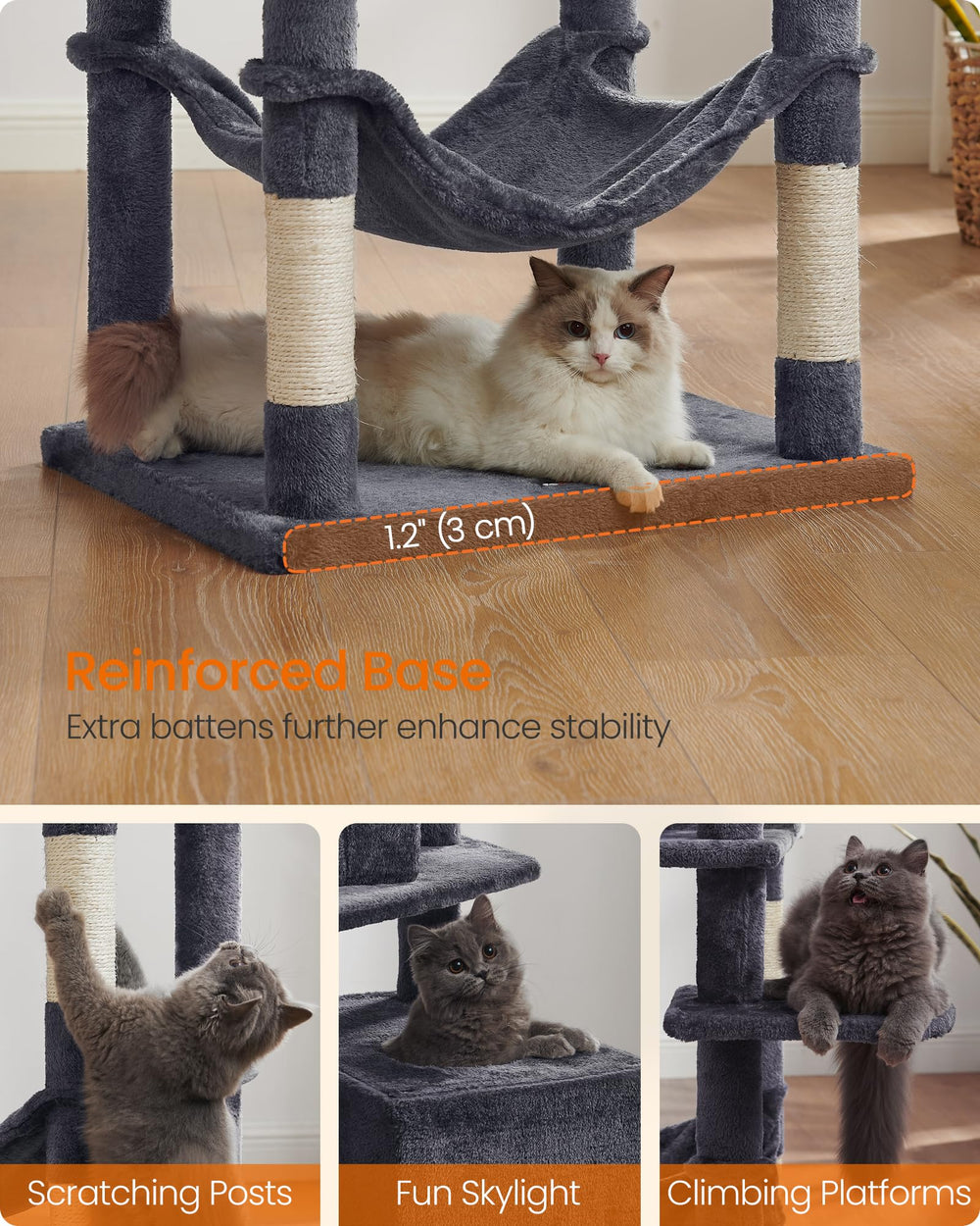 Feandrea cat tree easy-clean surface for quick upkeep