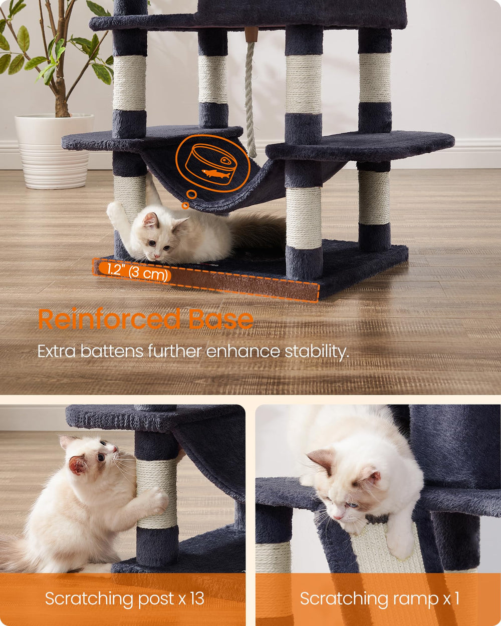 Feandrea cat tree easy-to-clean surfaces simplify maintenance.
