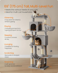 Feandrea cat tree hanging baskets for elevated lounging and observation