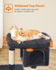 Feandrea Cat Tree lower 1-door cave for nap-ready hideaway