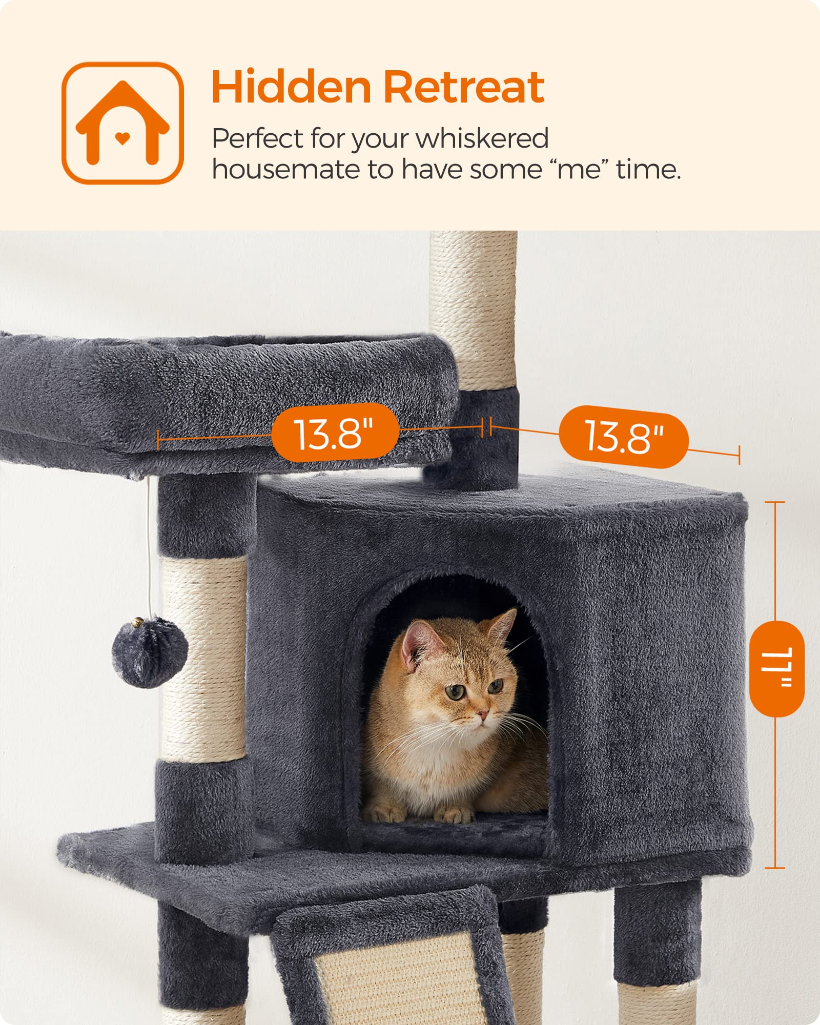 Feandrea Cat Tree Multi-level Play invites climbing, lounging, and exploration.