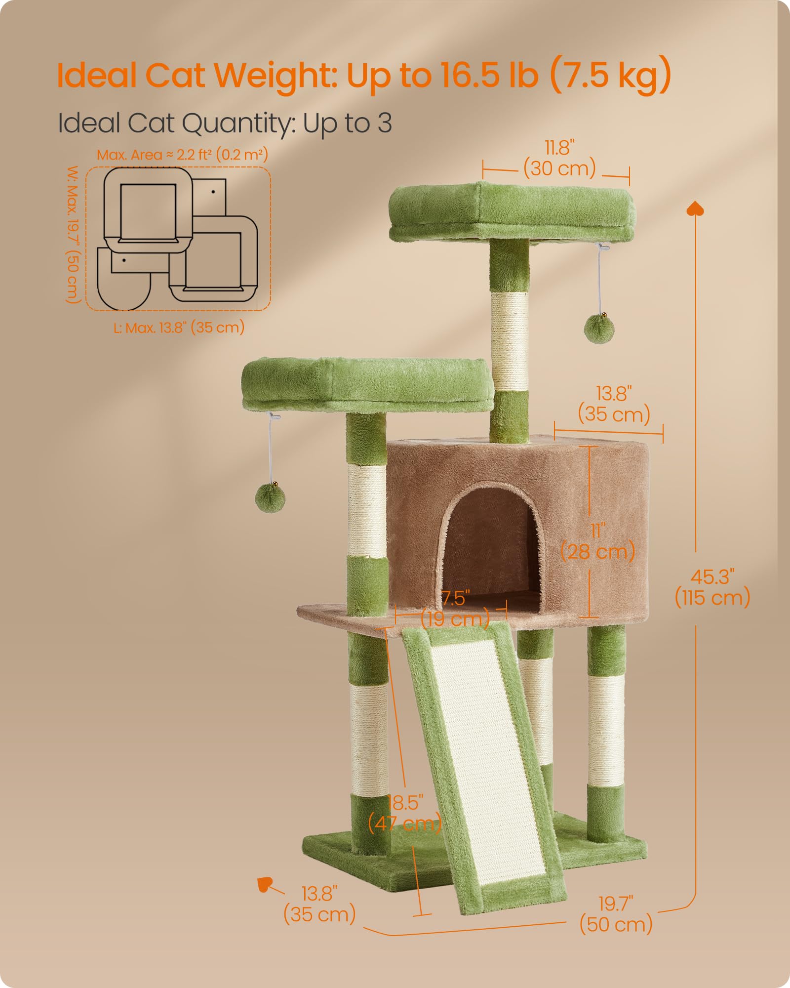 Feandrea multi-level play design with varied perches