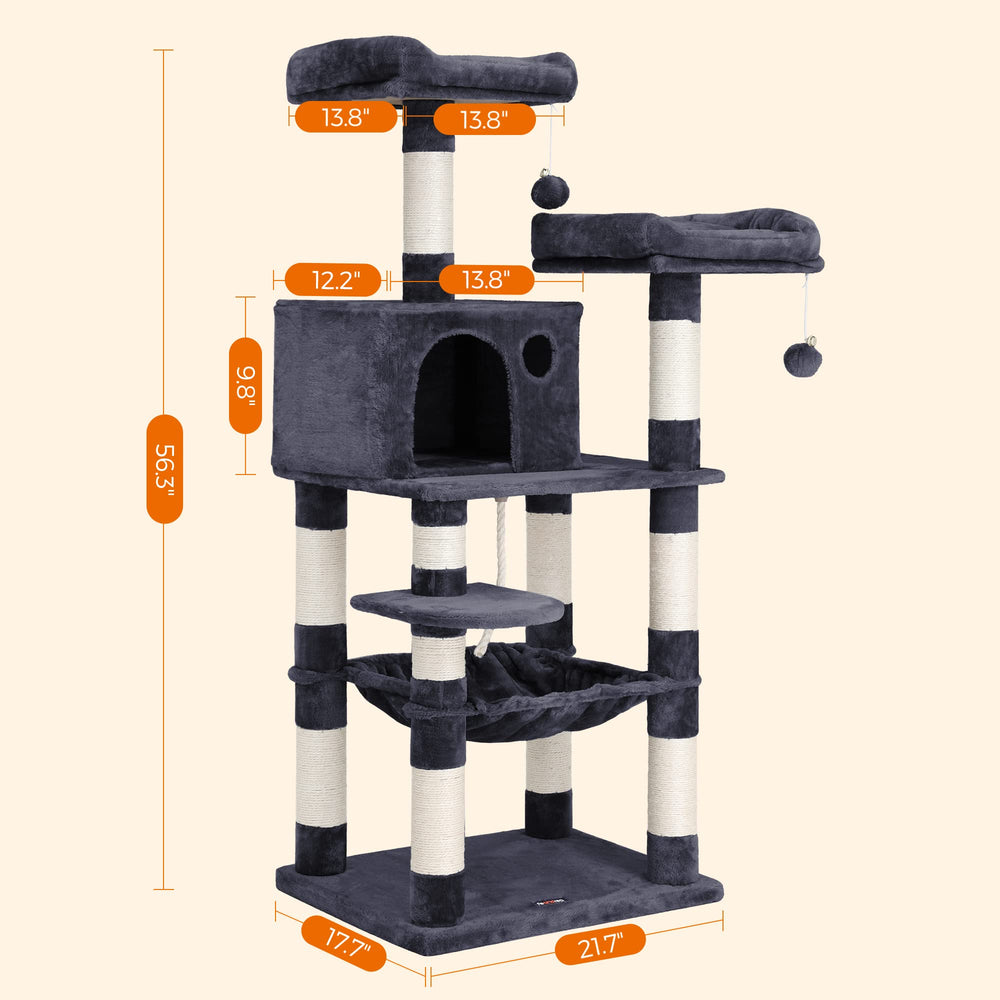 Feandrea Cat Tree multi-level design supports climbing, exploration, and exercise.