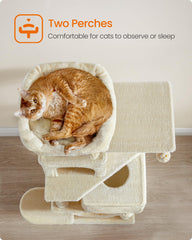 Feandrea cat tree multi-level playground encourages climbing and exploration.
