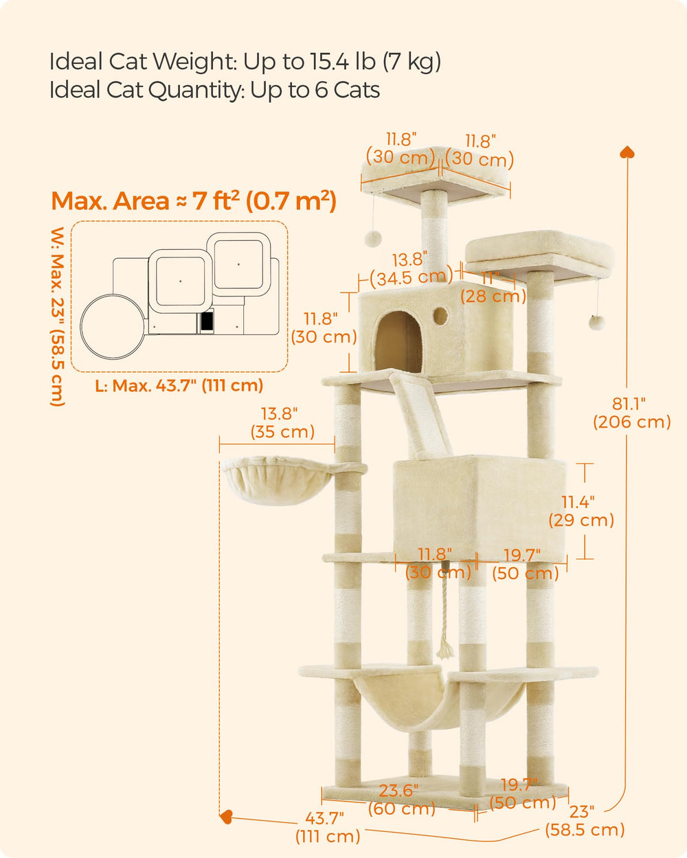 Feandrea Cat Tree hammock for relaxing between climbs.