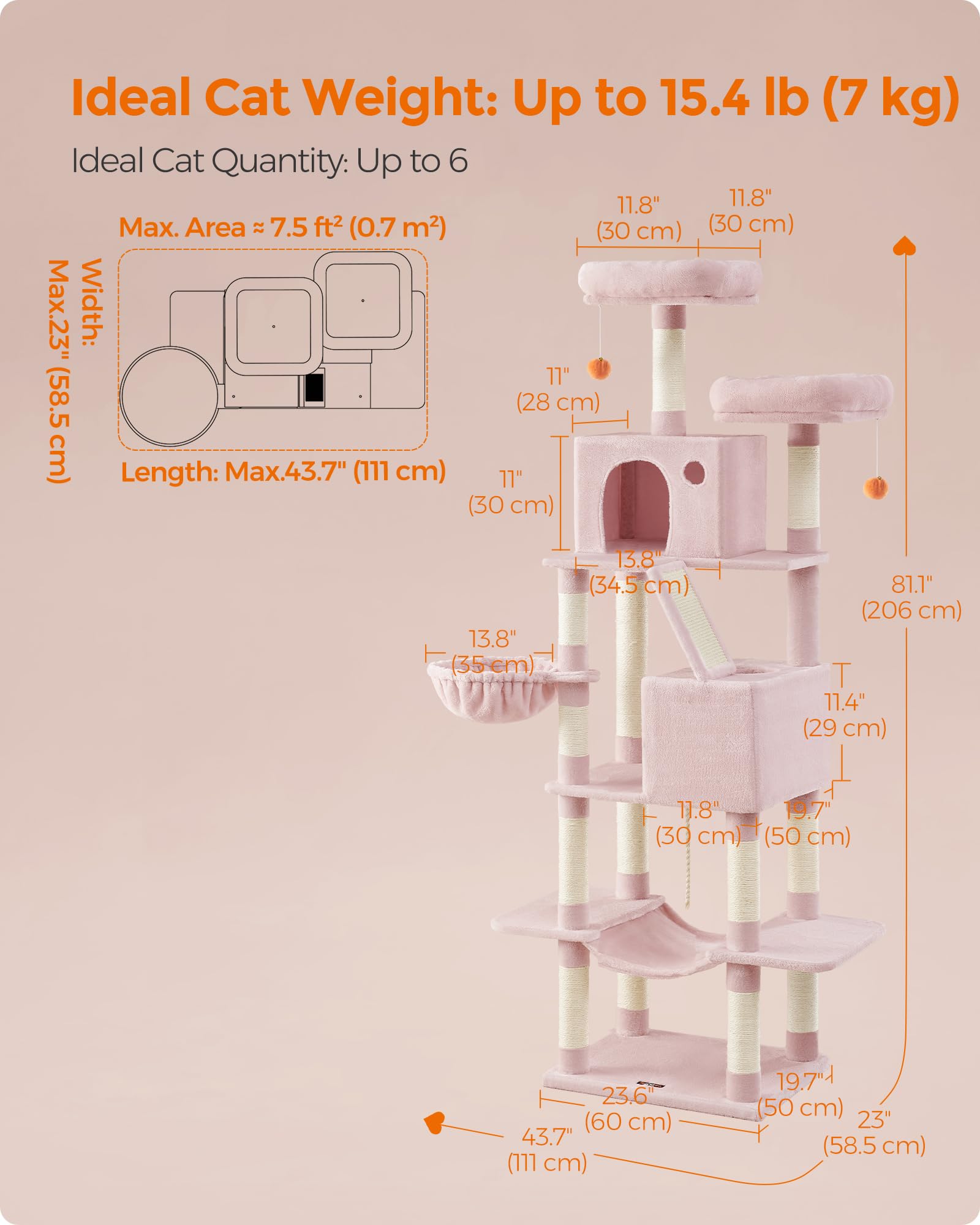 Feandrea assembly-friendly design with labeled parts and clear steps.