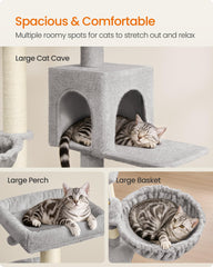 Feandrea cat-tree plush condo with cozy hiding spots for cats