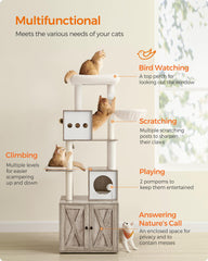 Feandrea cat tree plush cushions provide soft, cozy lounging for cats