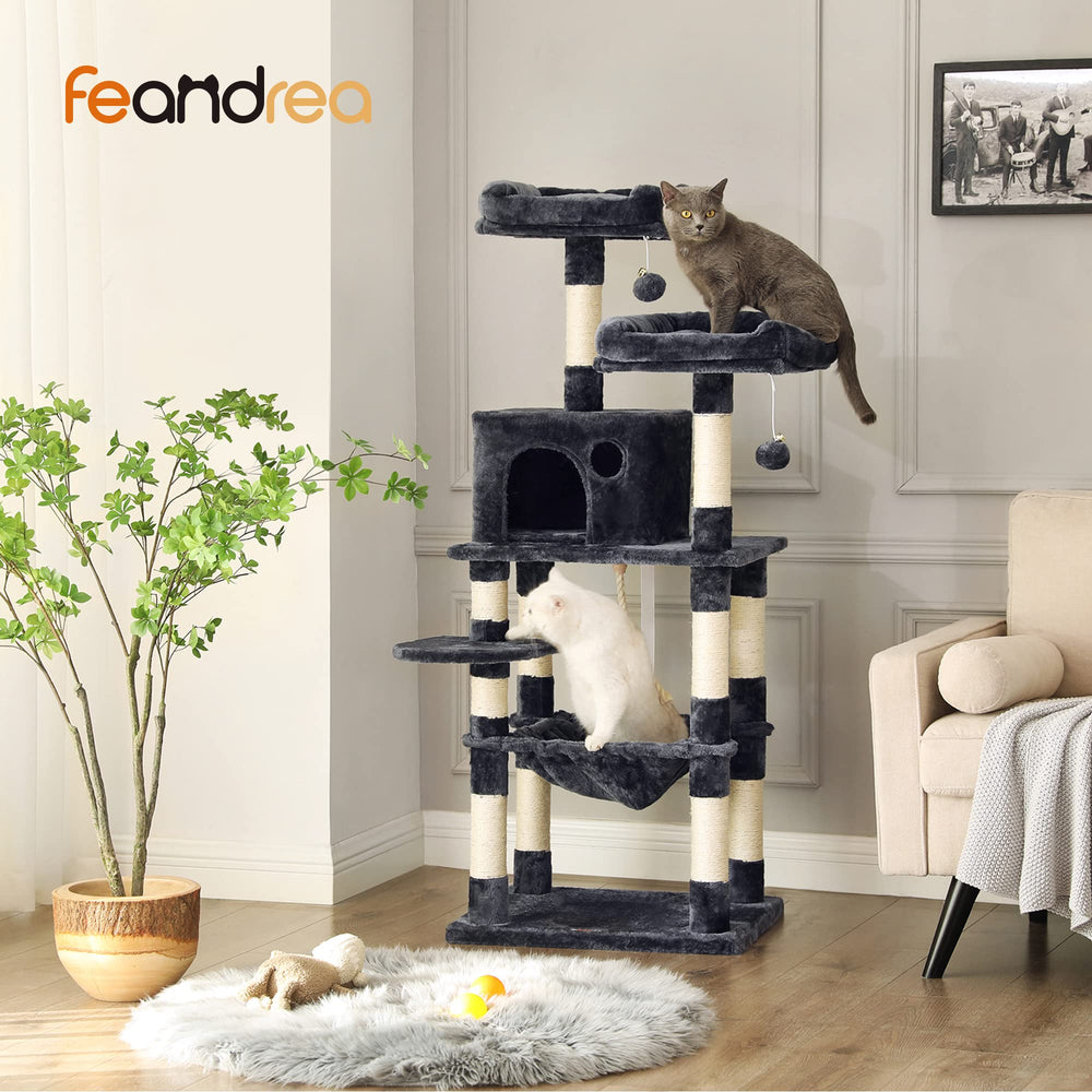 Feandrea Cat Tree cave provides private retreat for cats to rest.