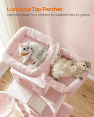 Feandrea cat tree sturdy base with anti-tip kit for stability.