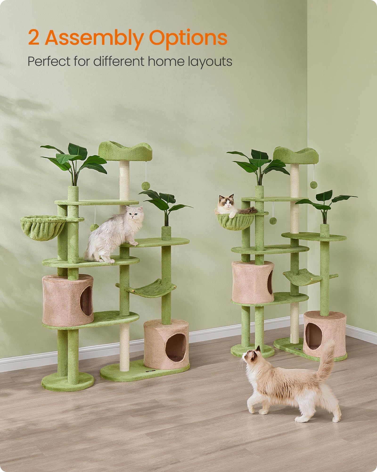 Feandrea cat tree scratching posts help protect furniture while entertaining