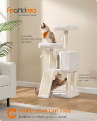Feandrea Cat Tree scratching ramp supports climbing and scratching.