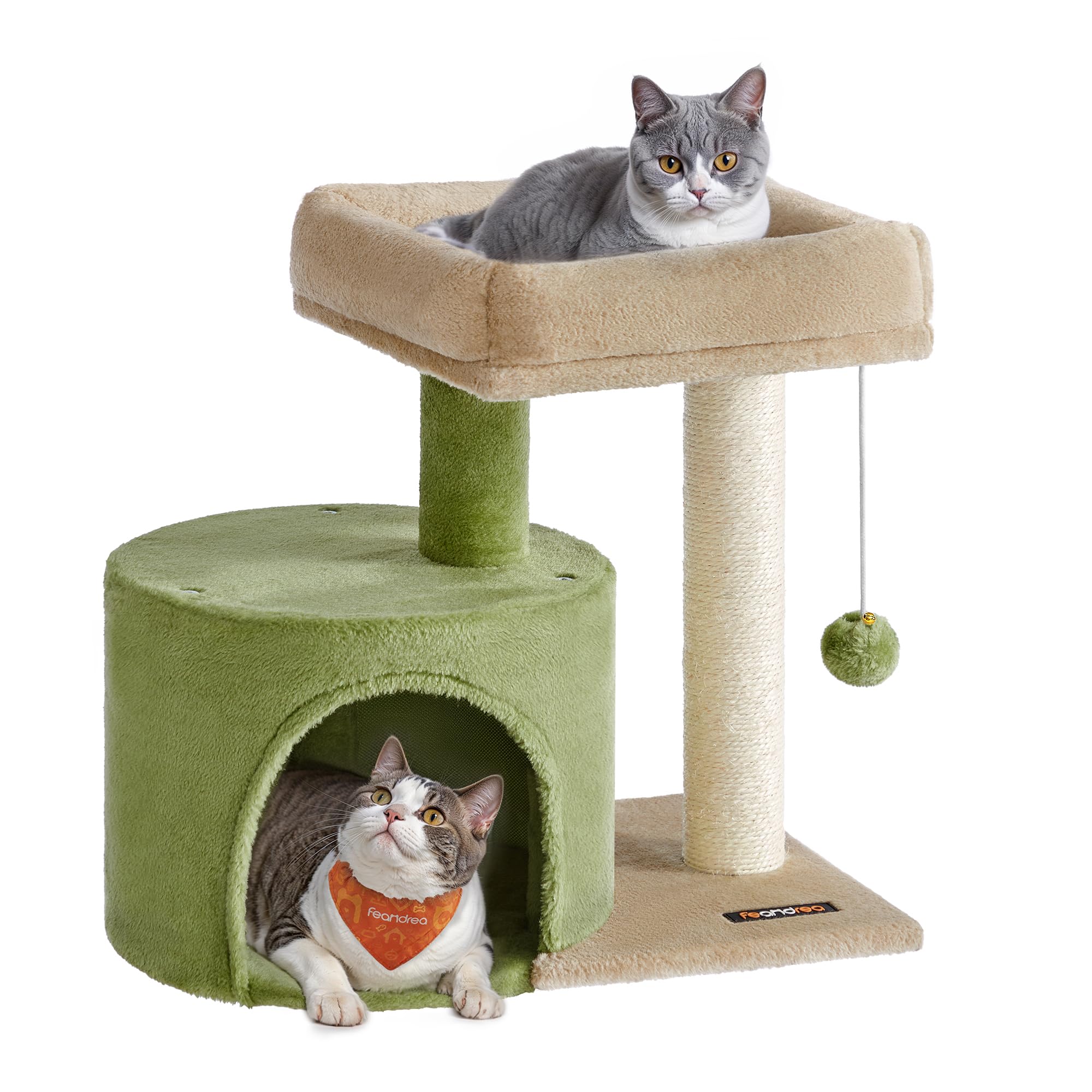 Feandrea cat tree with sisal post for scratching and climbing fun.