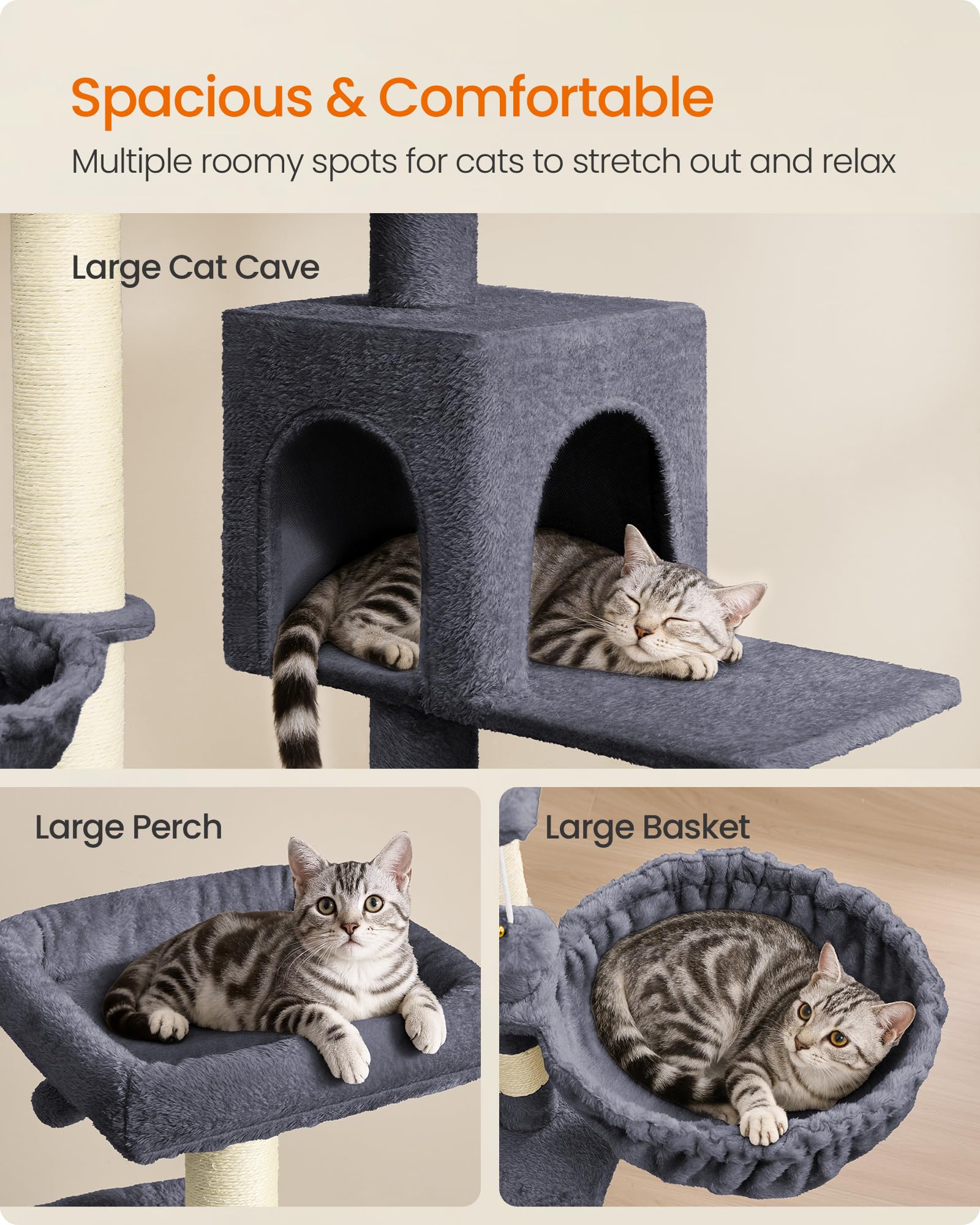 Feandrea cat tree with sisal posts inviting scratching and play