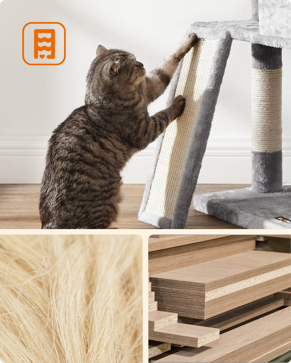 Feandrea Cat Tree small-space friendly design saves room.