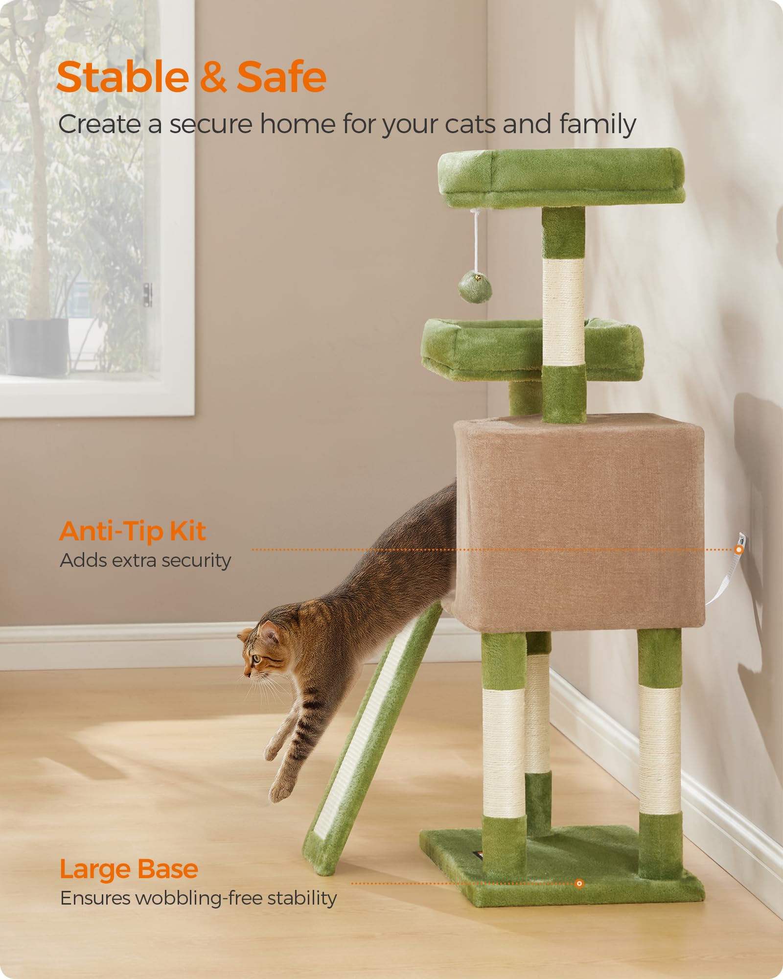 Feandrea cat tree designed for small spaces and indoor play