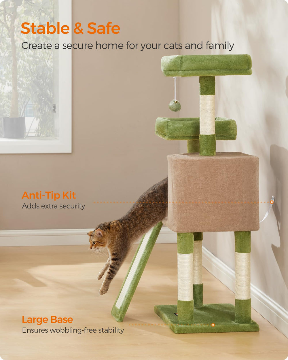 Feandrea cat tree designed for small spaces and indoor play