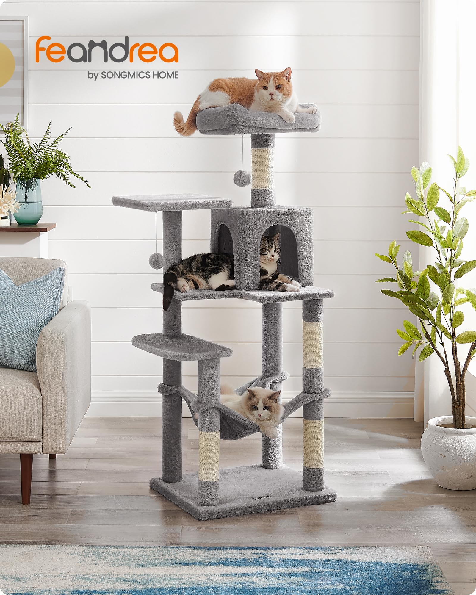 Feandrea cat tree soft hammock promises warm, snug naps for felines