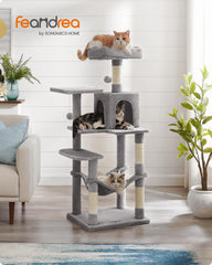 Feandrea cat tree soft hammock promises warm, snug naps for felines