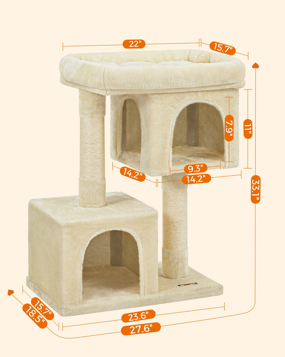 Feandrea cat tree top perch ideal for bird watching.