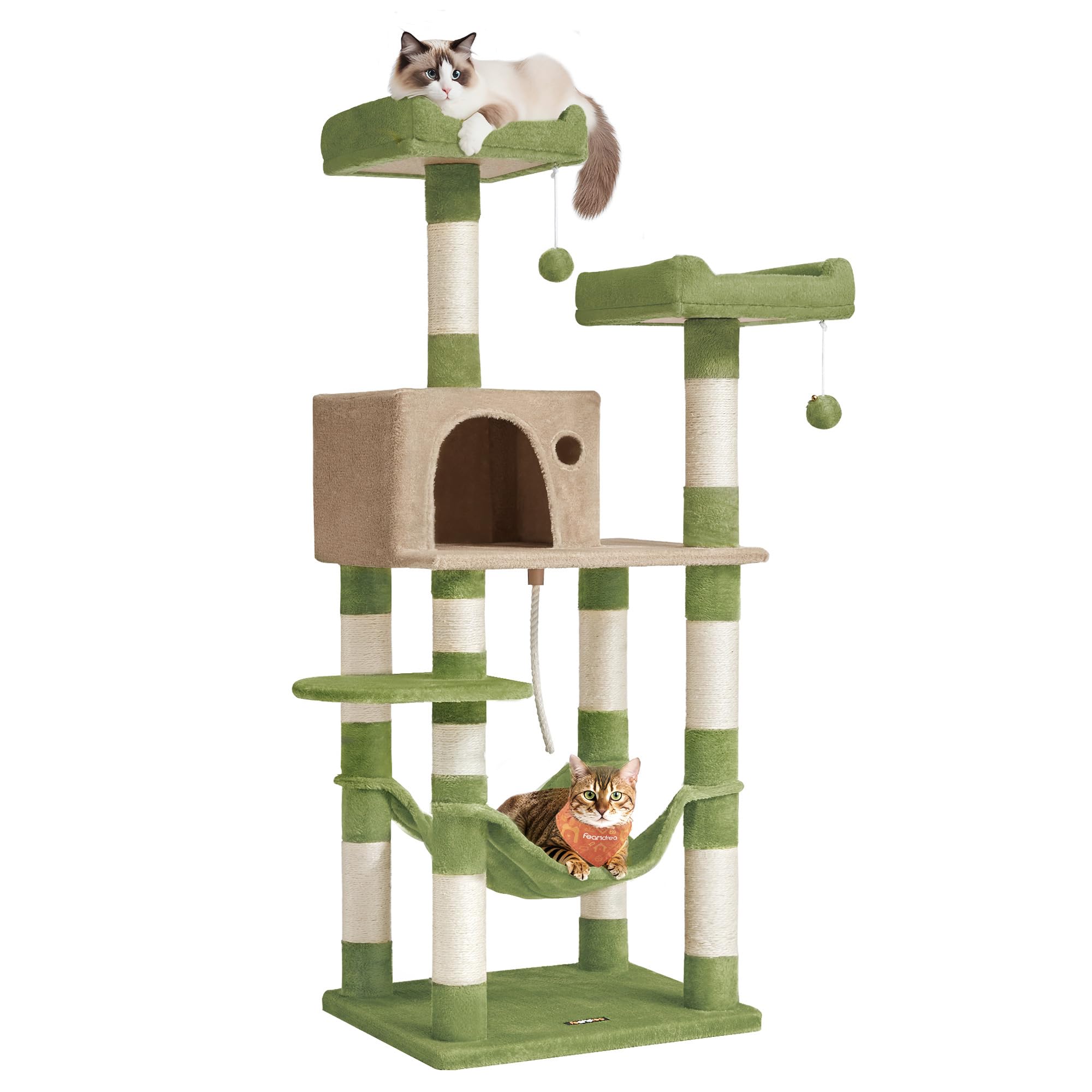 Feandrea cat tree top perches offer elevated lounging spots for relaxed cats.