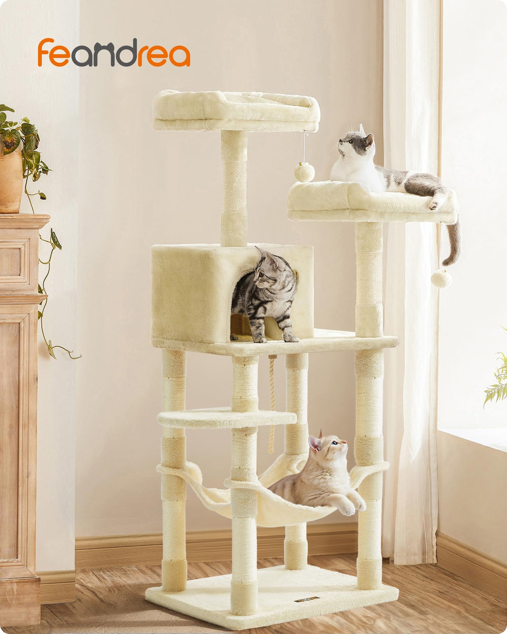 Feandrea Cat Tree multi-level playground encourages climbing and exploration