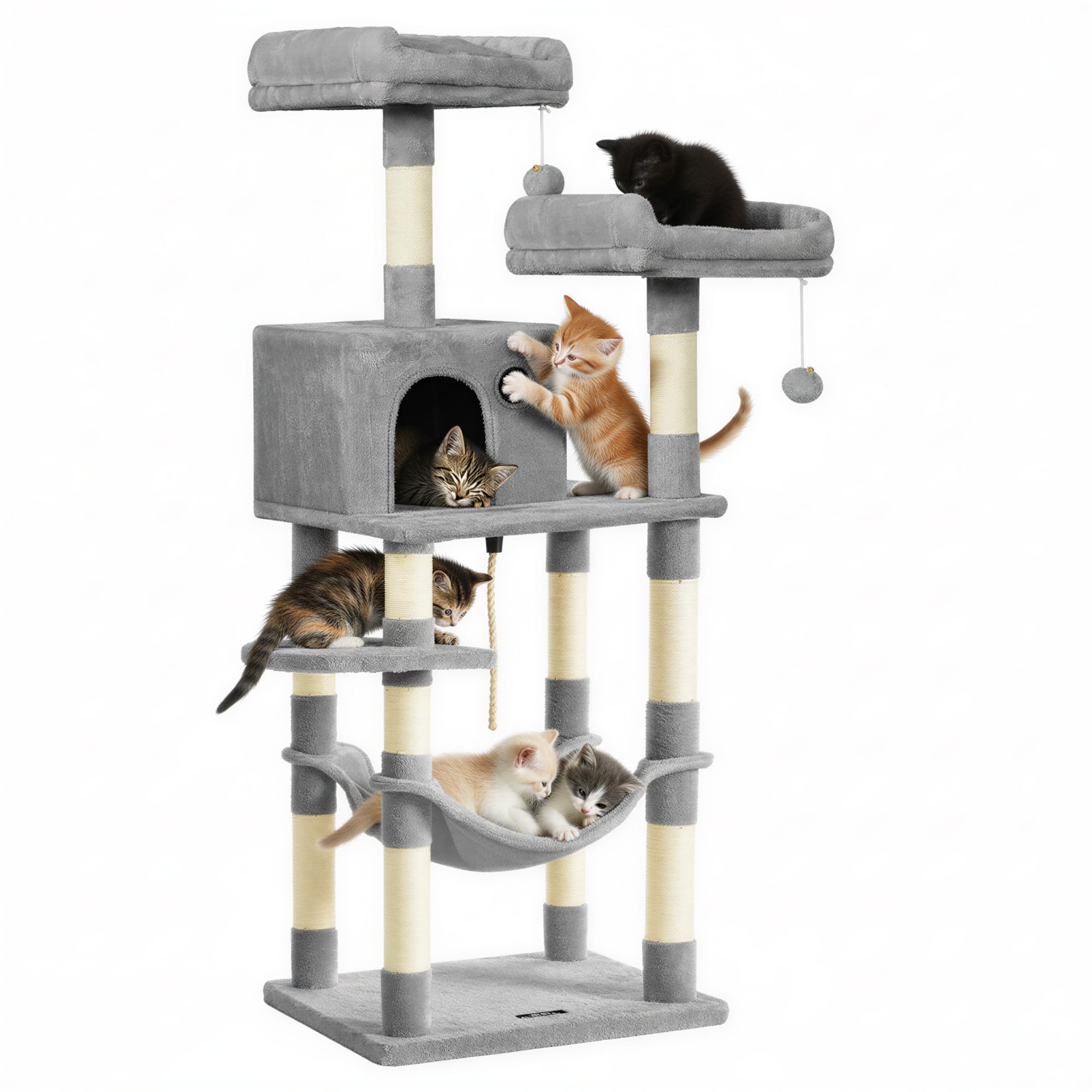 Feandrea Cat Tree top perches provide cozy high spots for cat observation.