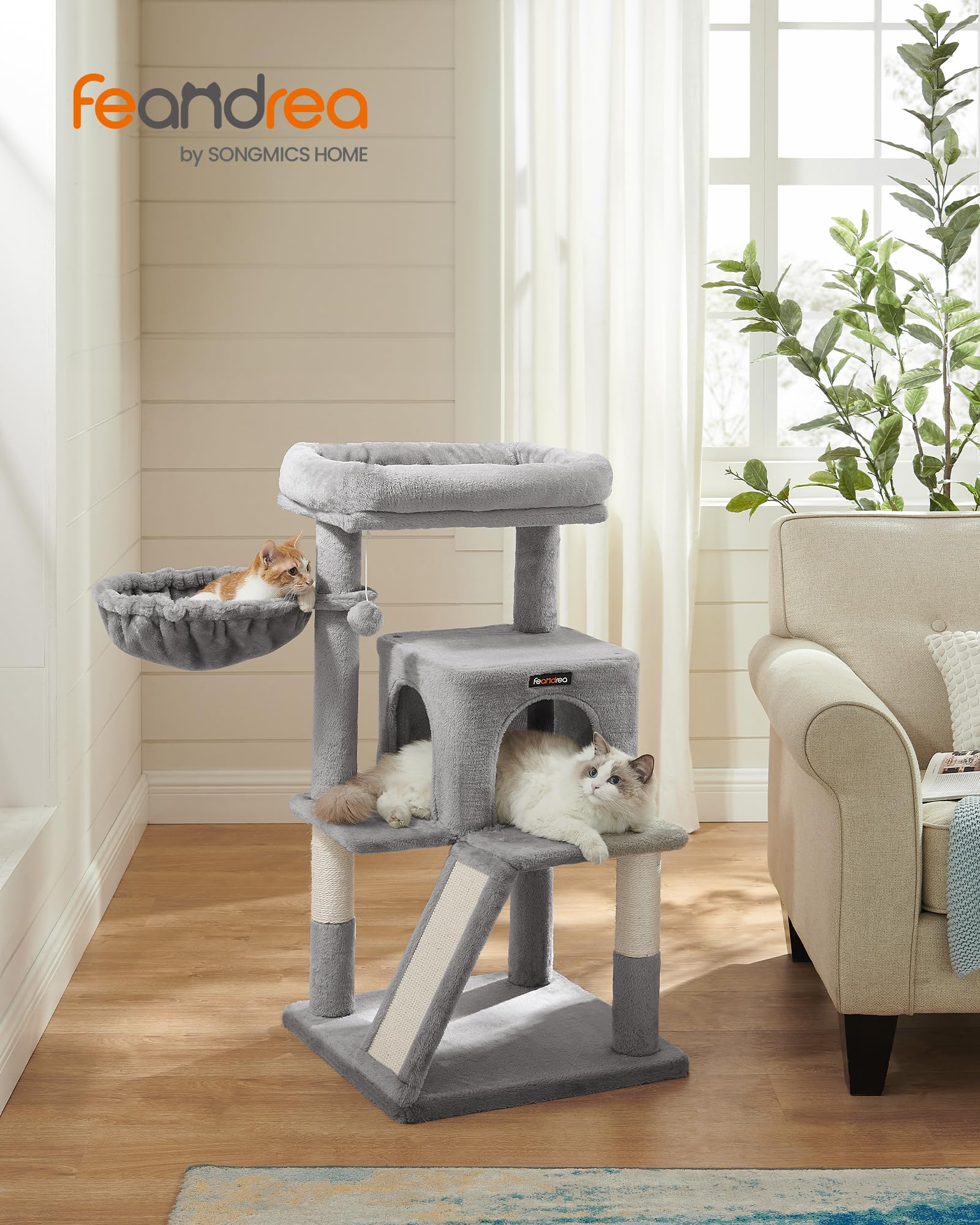 Feandrea UPCT51W scratching ramp aids climbing and playful scratching