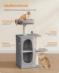 Feandrea Cat Tree Upper Cave perch for window watching and sunlit naps.