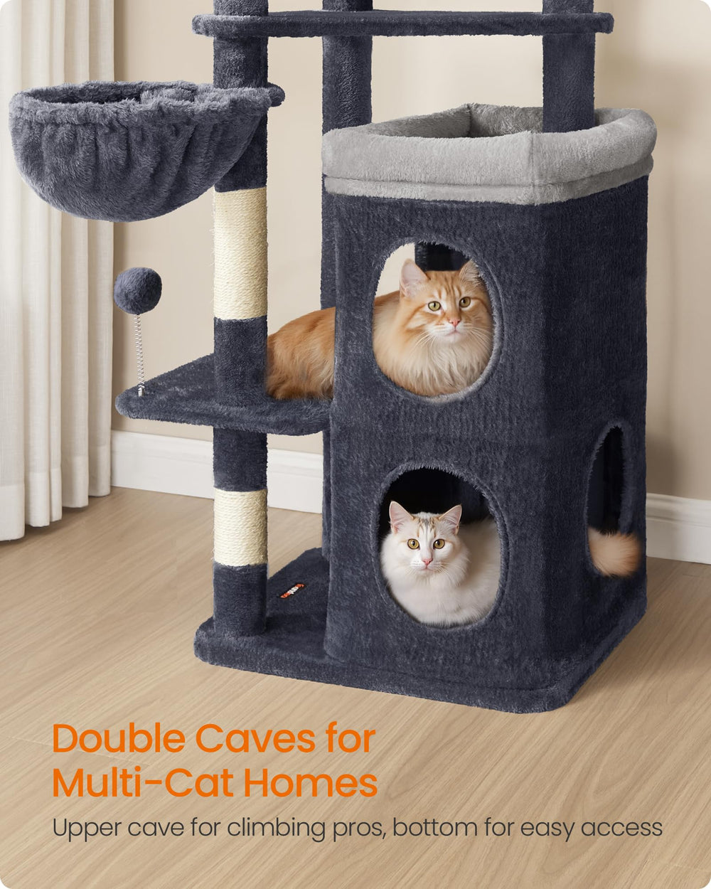Feandrea cat-tree upper hideaway provides private high perch for curious climbers