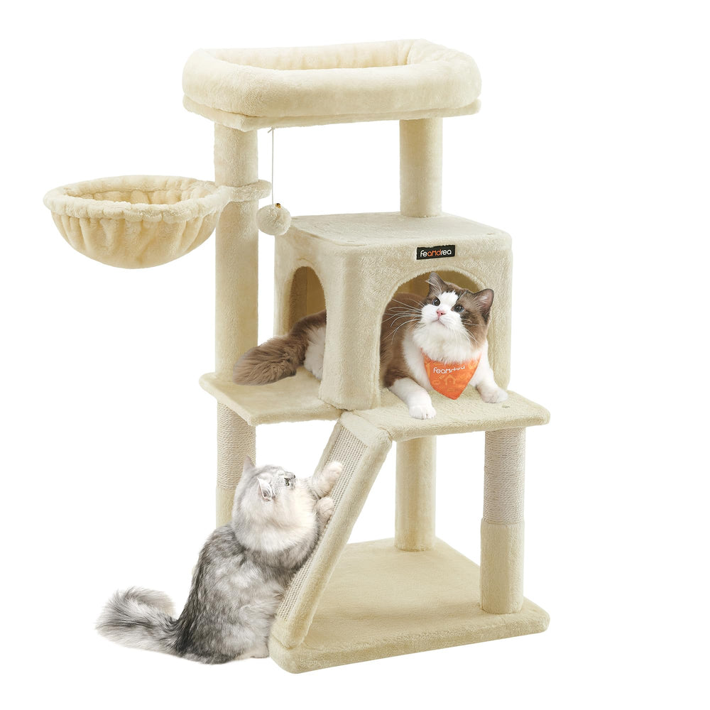 Feandrea Cat Tree with widened perch offers extra space for larger cats