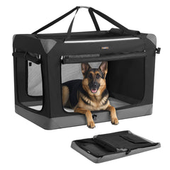 Feandrea Collapsible Dog Crate setup demonstrates quick, tool-free assembly during travel.