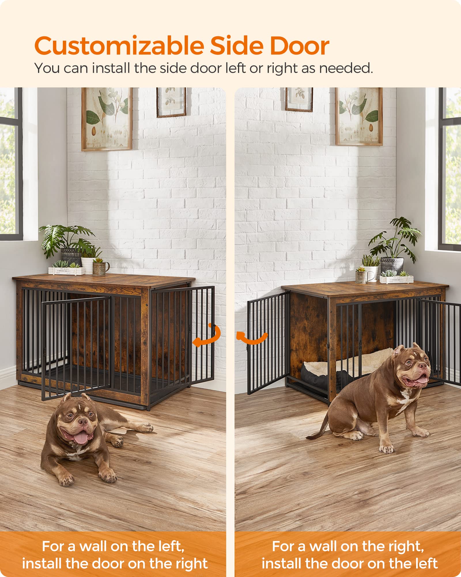 Feandrea crate with left or right door option to fit your space