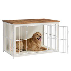 Feandrea dog crate front view with double doors for easy access.