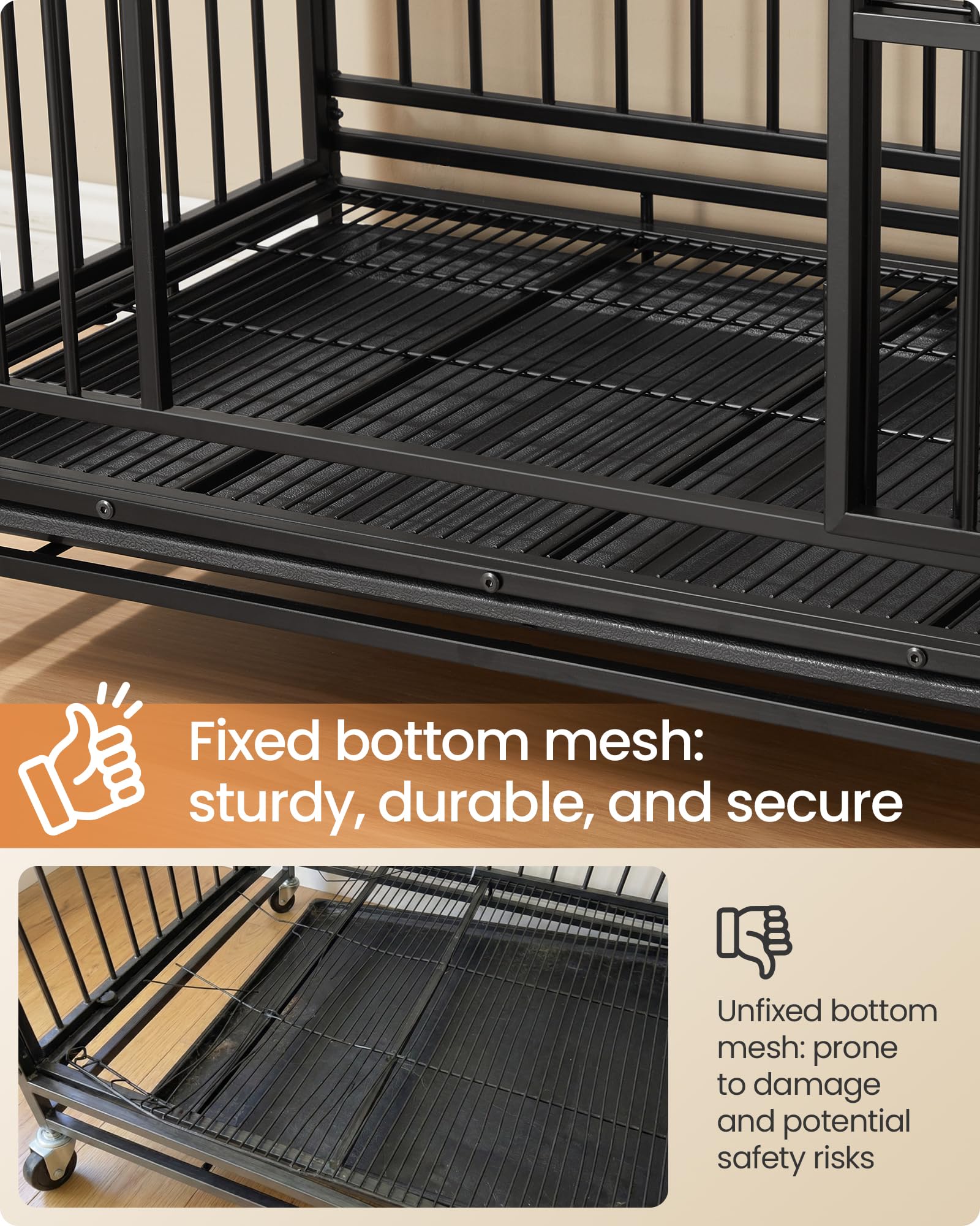 Feandrea escape-proof bottom mesh keeps paws safe and secure.