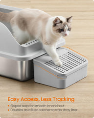 Feandrea extra-large litter box suitable for cats up to 33 lb comfortably.