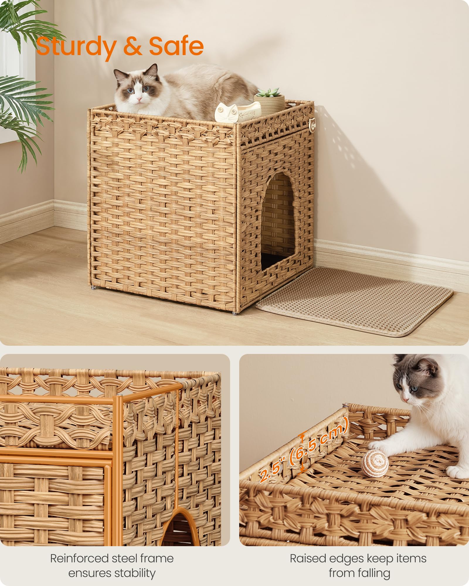 Feandrea extra litter mat reduces tracking and protects floors.