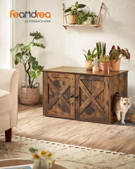 Feandrea hidden litter-box furniture provides privacy for the cat and a cleaner living space