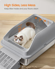 Feandrea large-capacity litter box supports multi-cat households up to 33 lb